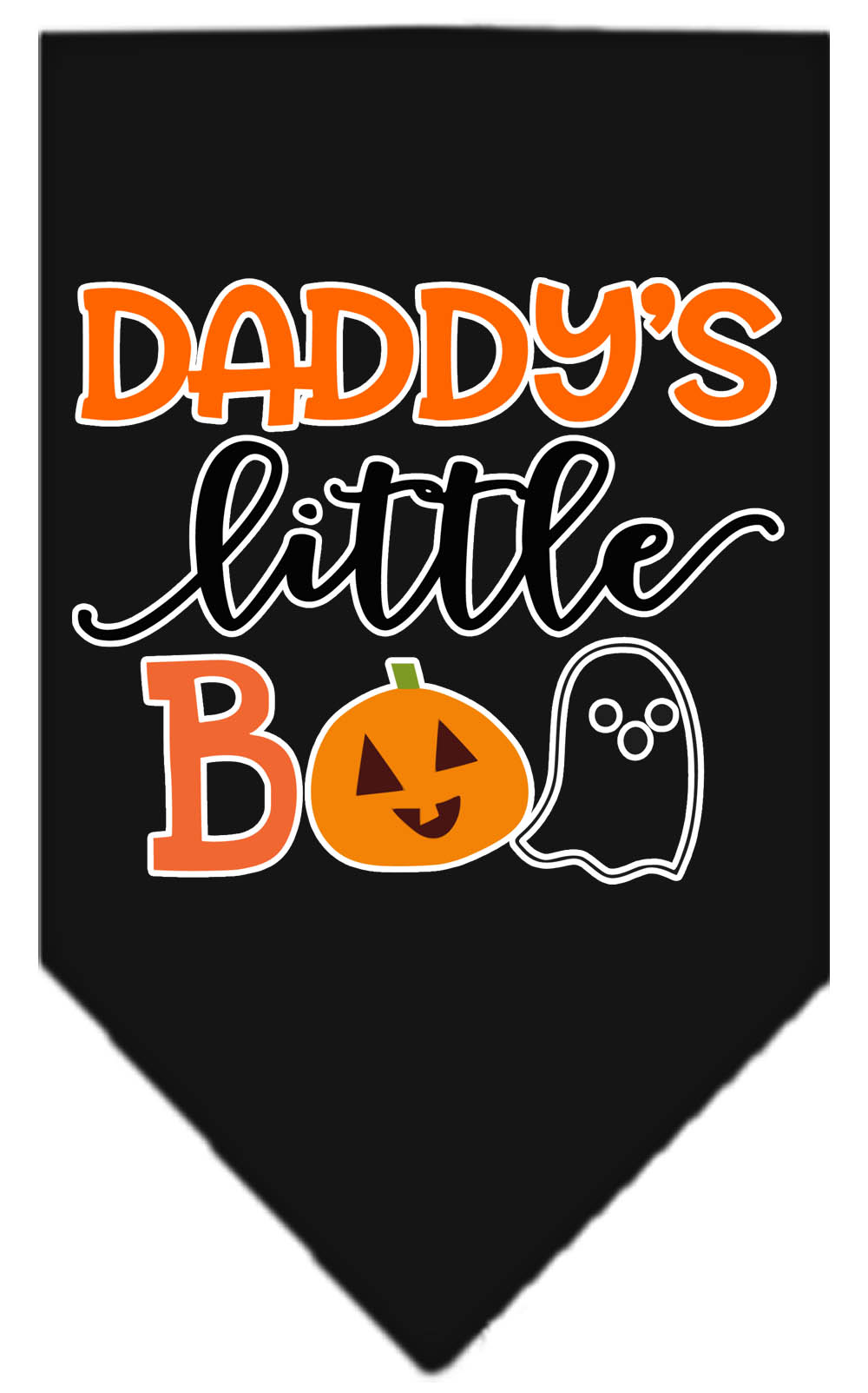 Daddy's Little Boo Screen Print Bandana Black Small